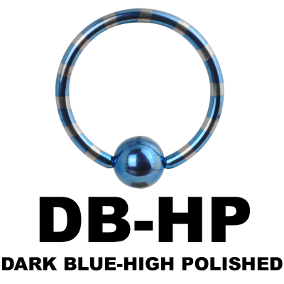 Anodized Double Tone Titanium Ball Closure Ring Orecchio