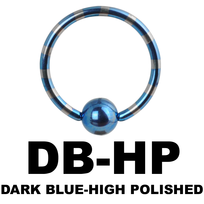 Anodized Double Tone Titanium Ball Closure Ring Orecchio