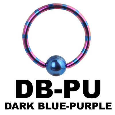 Anodized Double Tone Titanium Ball Closure Ring Orecchio
