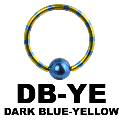 Anodized Double Tone Titanium Ball Closure Ring Orecchio