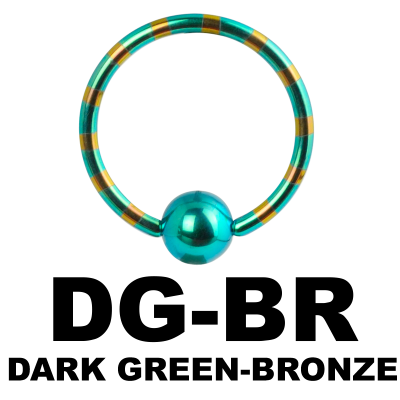 Anodized Double Tone Titanium Ball Closure Ring Orecchio