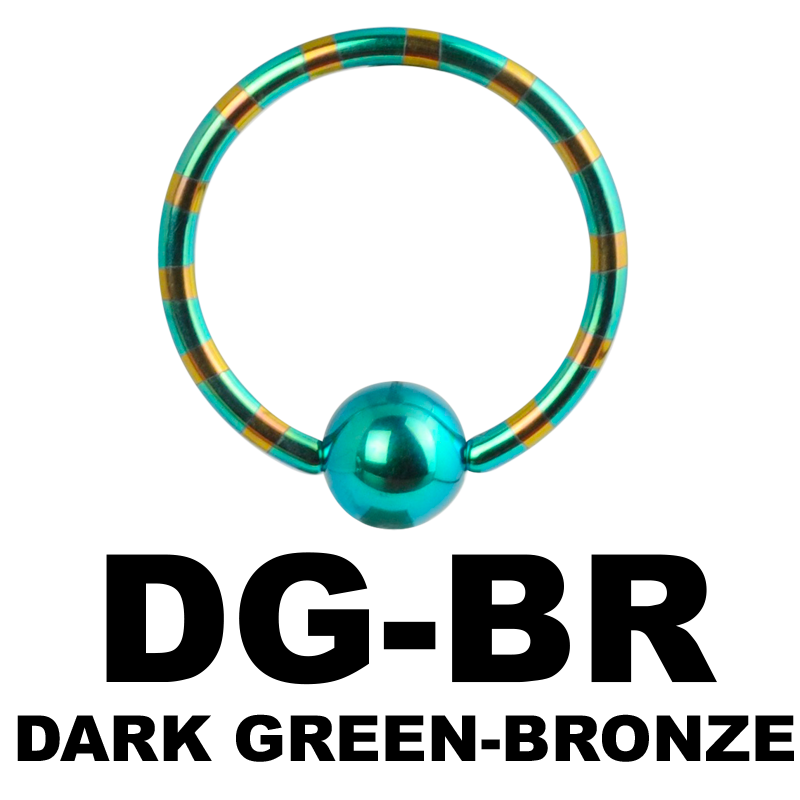 Anodized Double Tone Titanium Ball Closure Ring Orecchio
