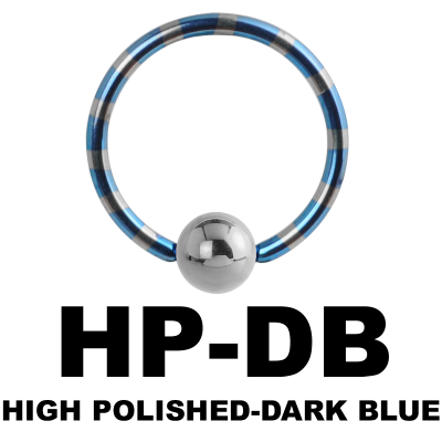 Anodized Double Tone Titanium Ball Closure Ring Orecchio