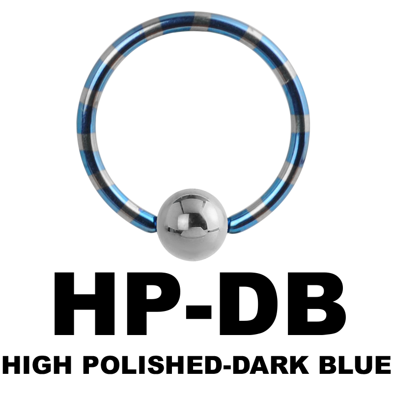 Anodized Double Tone Titanium Ball Closure Ring Orecchio