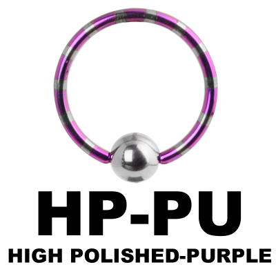 Anodized Double Tone Titanium Ball Closure Ring Orecchio