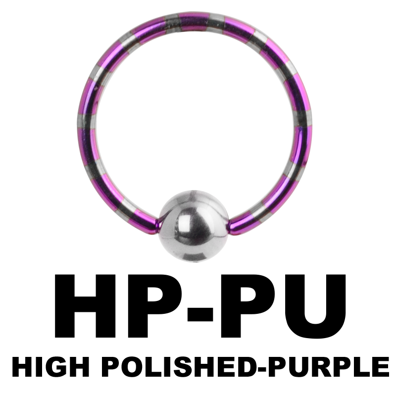 Anodized Double Tone Titanium Ball Closure Ring Orecchio