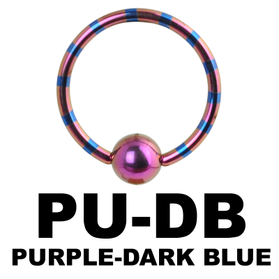 Anodized Double Tone Titanium Ball Closure Ring Orecchio