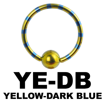 Anodized Double Tone Titanium Ball Closure Ring Orecchio
