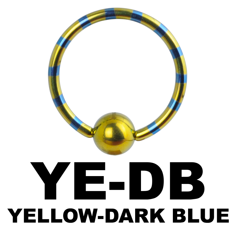 Anodized Double Tone Titanium Ball Closure Ring Orecchio