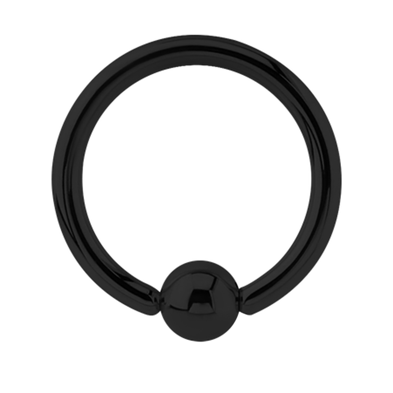 Black Steel Ball Closure Ring Orecchio