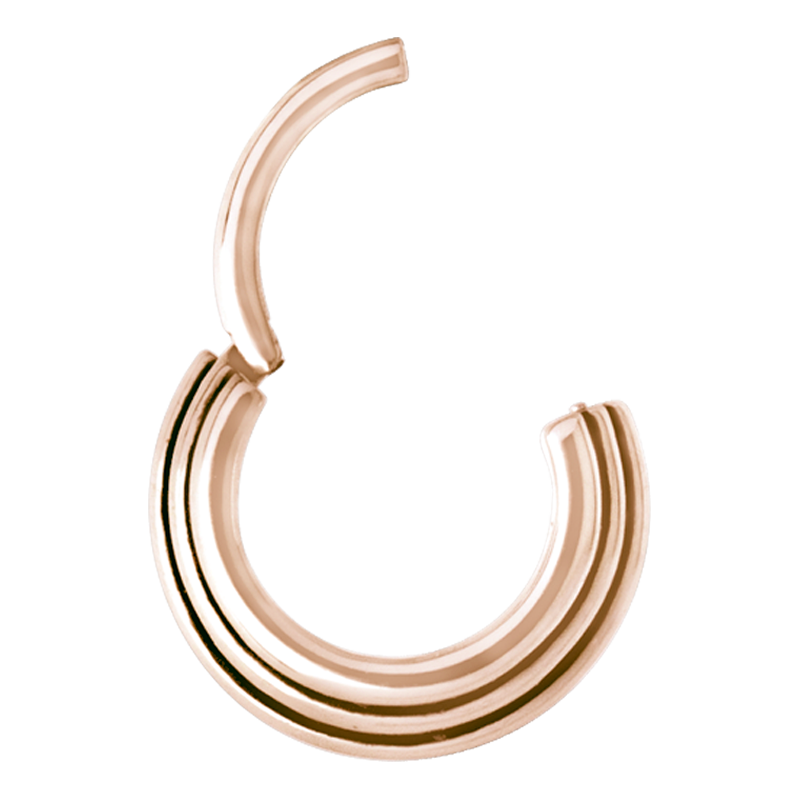 Rose Steel Hinged Ring 3 Rings Concave Shape Setto