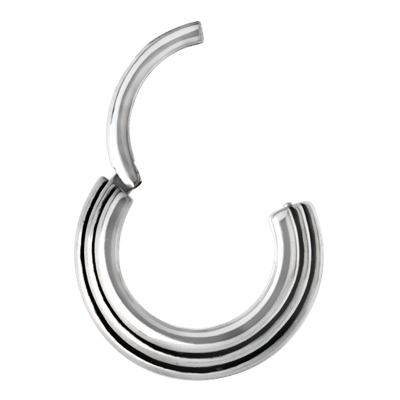 Steel Hinged Ring 3 Rings Concave Shape Setto