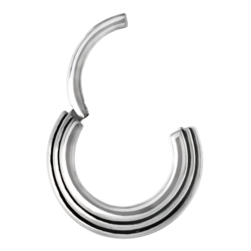 Steel Hinged Ring 3 Rings Concave Shape Setto