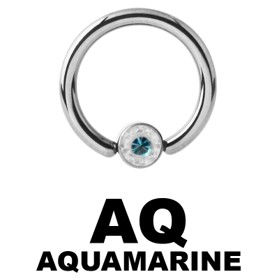 Titanium Crystal Flat BCR for Upper Lip (4.0mm ball) Smiley Piercing