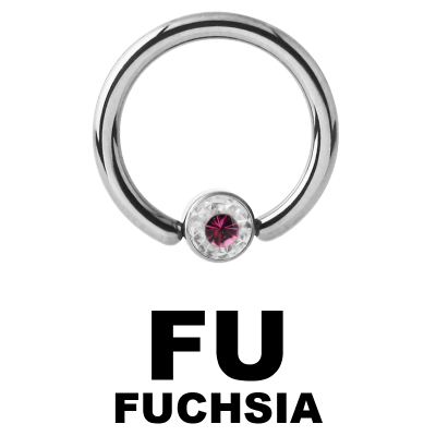 Titanium Crystal Flat BCR for Upper Lip (4.0mm ball) Smiley Piercing