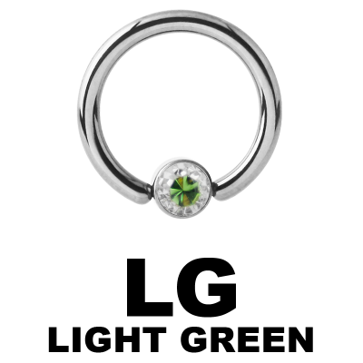 Titanium Crystal Flat BCR for Upper Lip (4.0mm ball) Smiley Piercing