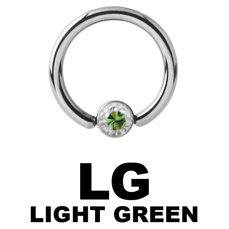 Titanium Crystal Flat BCR for Upper Lip (4.0mm ball) Smiley Piercing