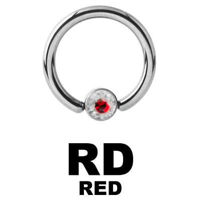 Titanium Crystal Flat BCR for Upper Lip (4.0mm ball) Smiley Piercing