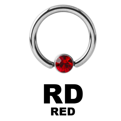 Titanium Highline Ring with Jewelled Flat Back Ball Smiley Piercing