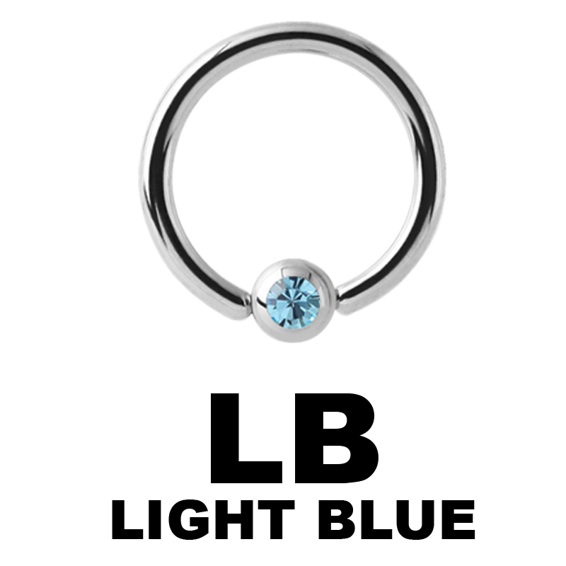 Titanium Medring with Jewelled Flat Back Ball Smiley Piercing