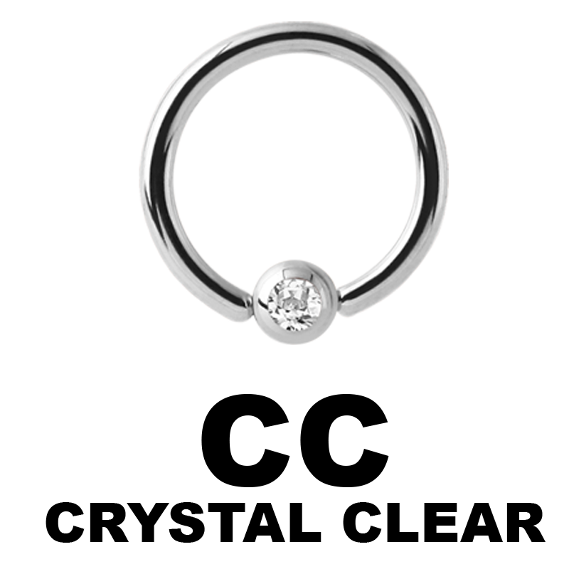 Titanium Medring with Jewelled Flat Back Ball Smiley Piercing