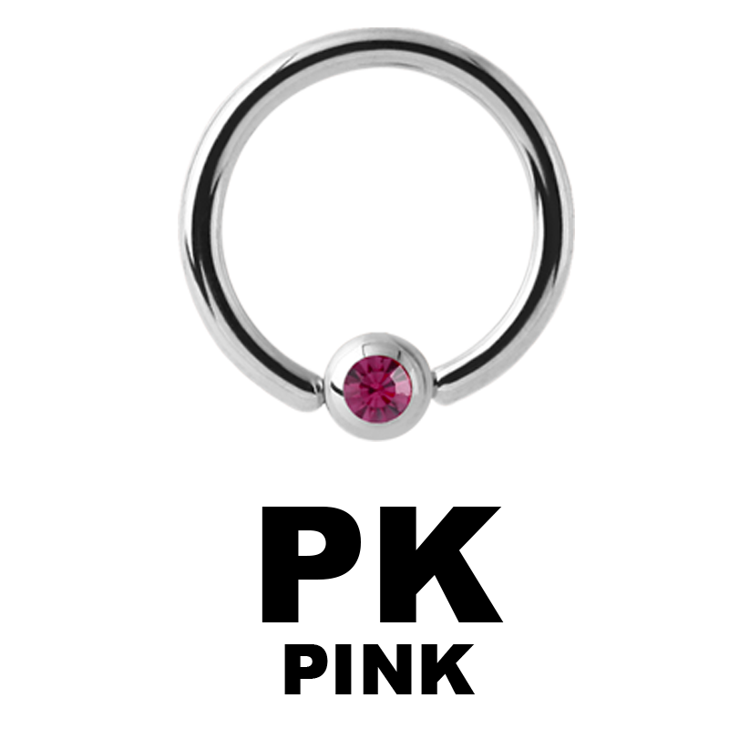 Titanium Medring with Jewelled Flat Back Ball Smiley Piercing