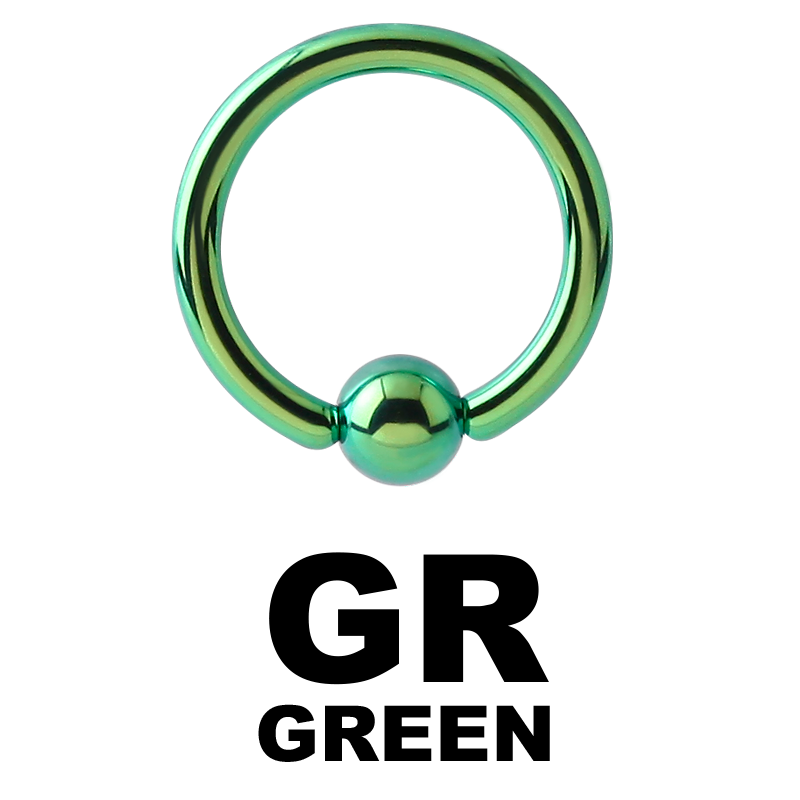 Anodized Titanium Ball Closure Ring Orecchio