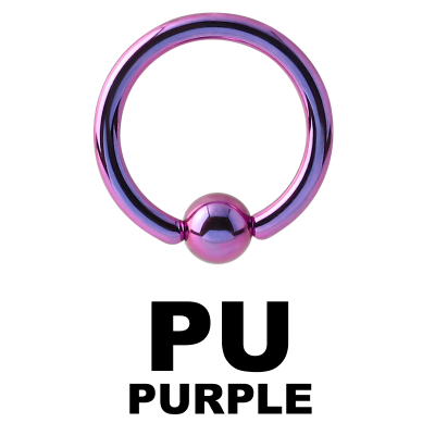 Anodized Titanium Ball Closure Ring Orecchio