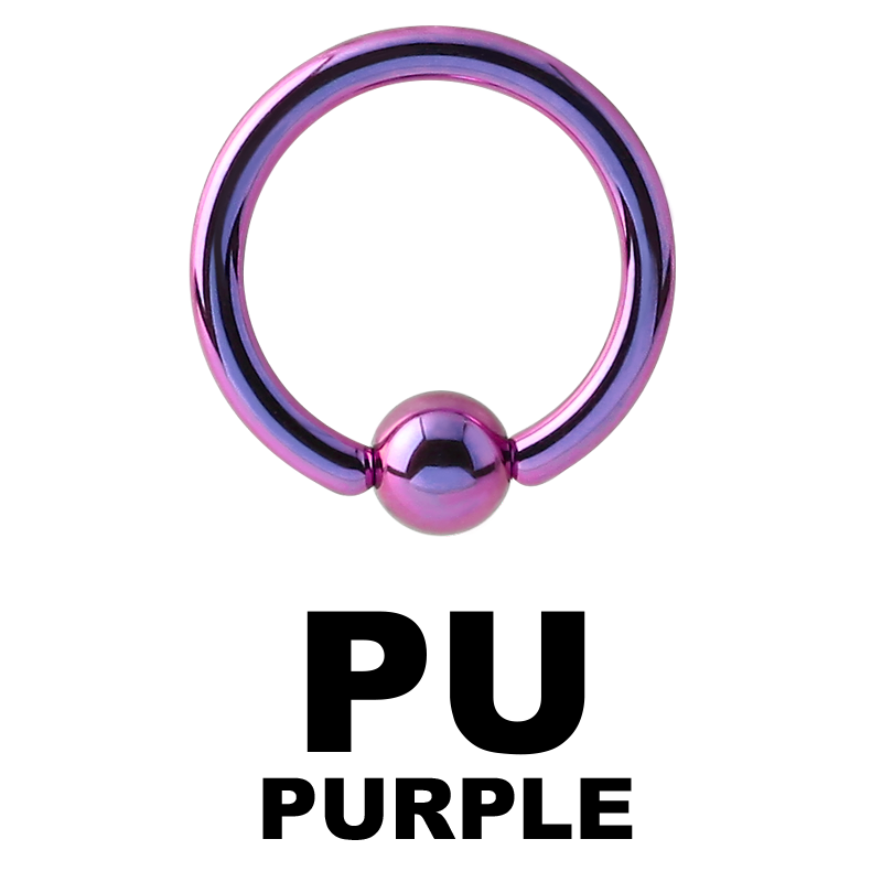 Anodized Titanium Ball Closure Ring Orecchio