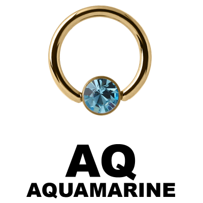 Zircon Steel Ball Closure Ring with Flat Jewelled Disc Orecchio