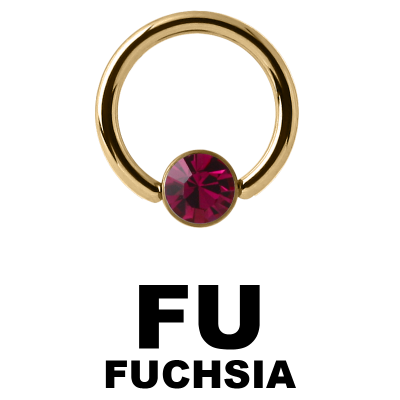 Zircon Steel Ball Closure Ring with Flat Jewelled Disc Orecchio