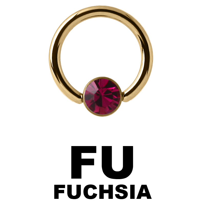 Zircon Steel Ball Closure Ring with Flat Jewelled Disc Orecchio