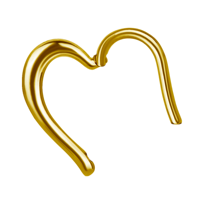 Gold Steel Hinged Segment Ring Heart Shape Orecchio