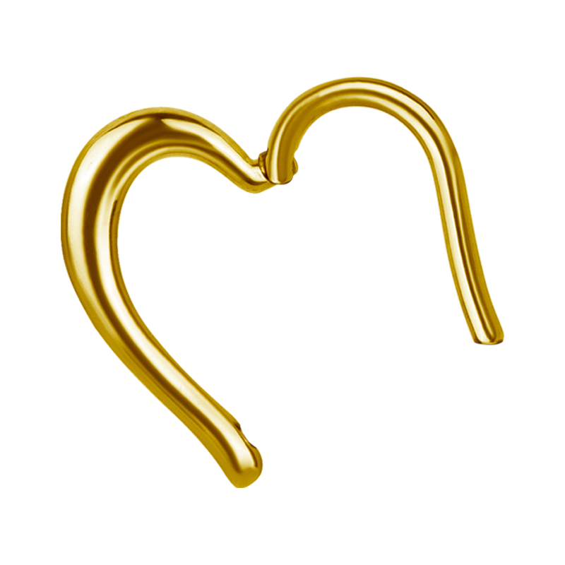 Gold Steel Hinged Segment Ring Heart Shape Orecchio
