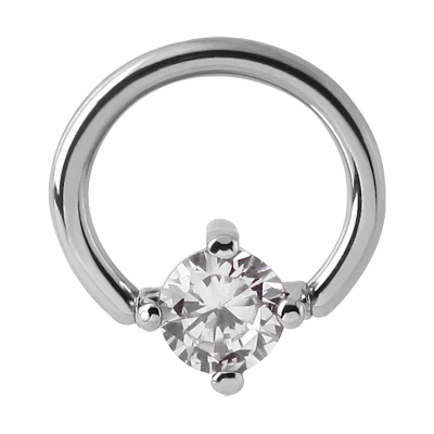 Surgical Steel Prong Set Jewel Closure Ring Orecchio