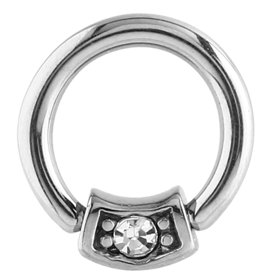 Surgical Steel Round Jeweled Ball Closure Ring Orecchio