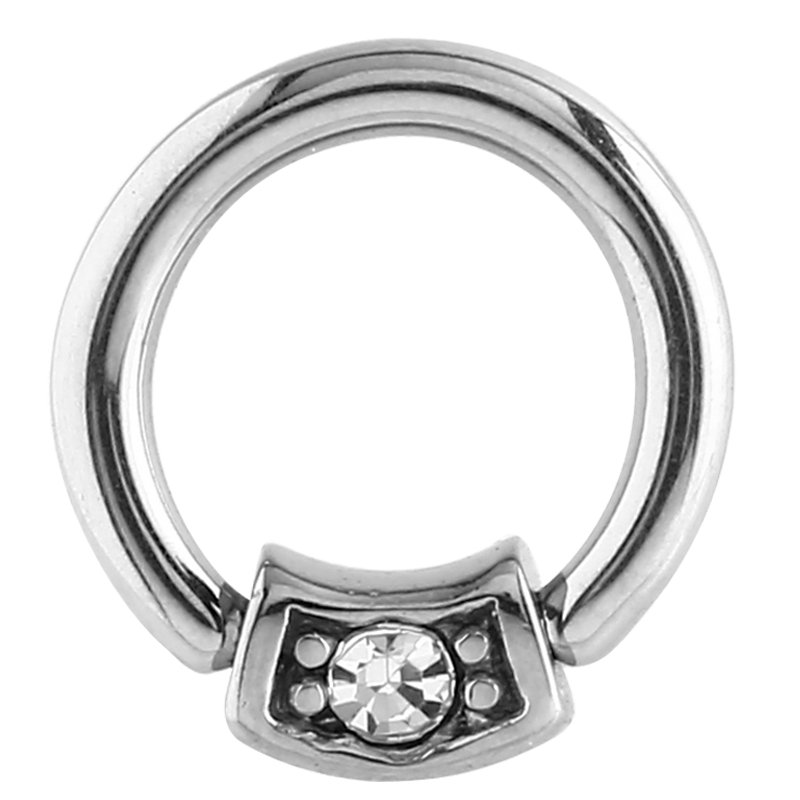 Surgical Steel Round Jeweled Ball Closure Ring Orecchio