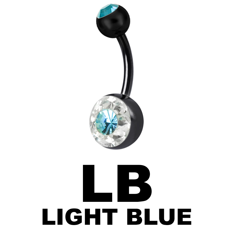 Crystal Line Black Double Bananabell Ombelico