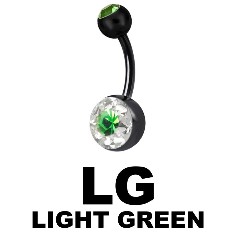 Crystal Line Black Double Bananabell Ombelico