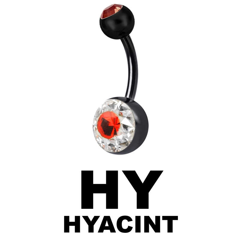 Crystal Line Black Double Bananabell Ombelico