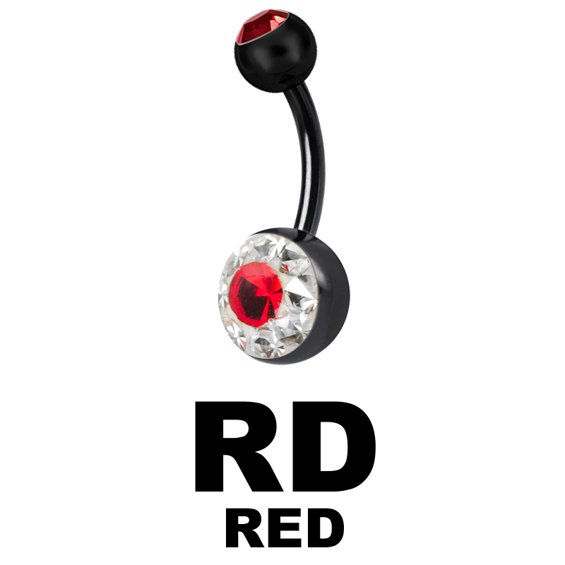 Crystal Line Black Double Bananabell Ombelico