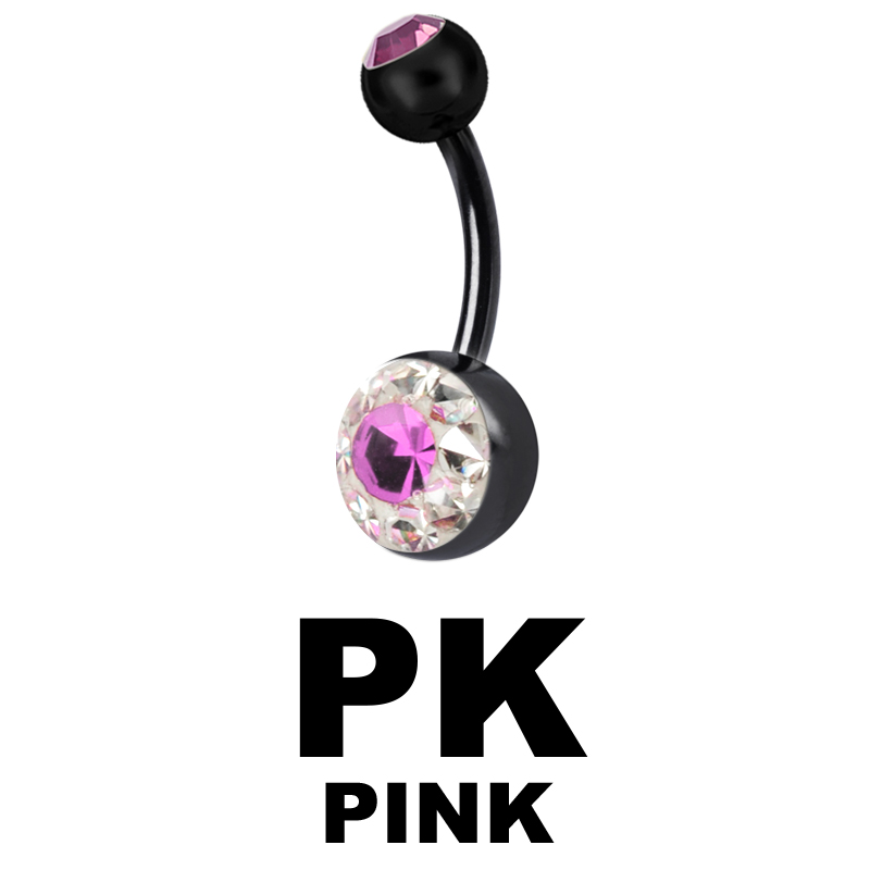 Crystal Line Black Double Bananabell Ombelico