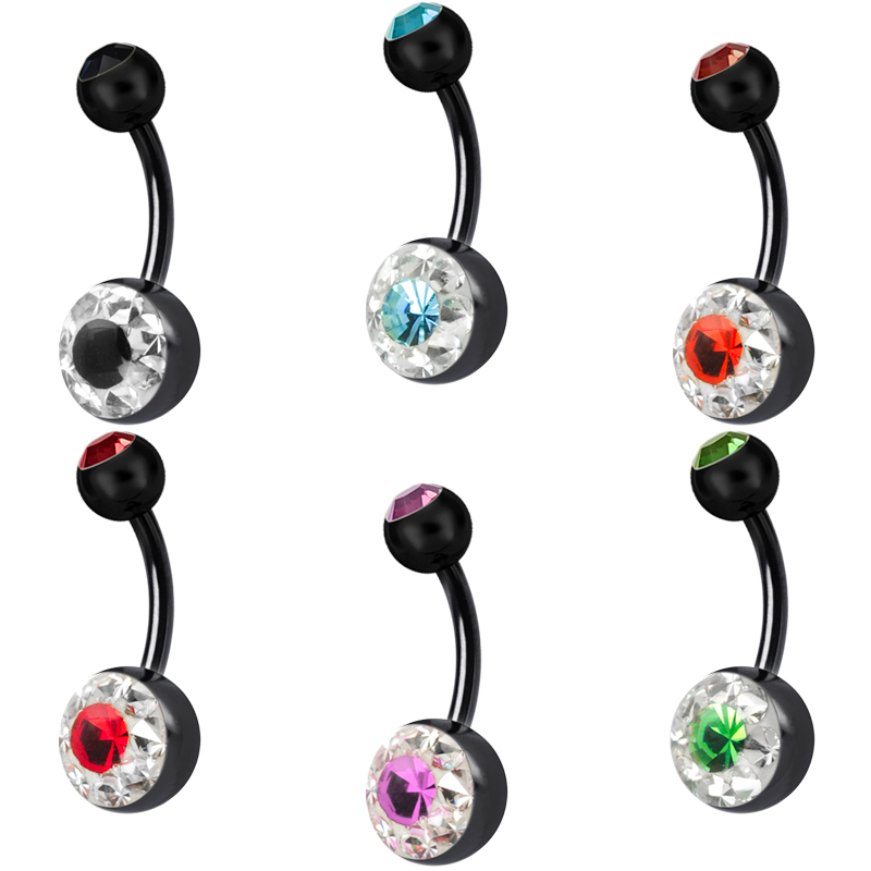 Crystal Line Black Double Bananabell Ombelico