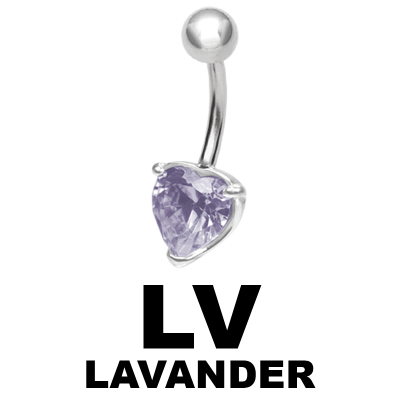 Steel Bananabell with 8.0mm Heart Cubic Zirconia Navel
