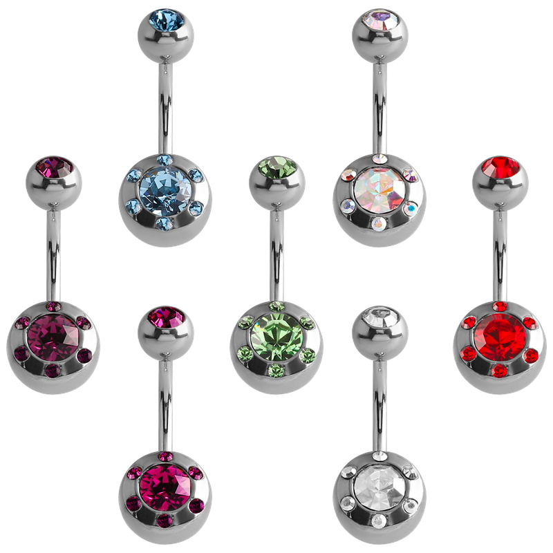 Ufo Multi Jewelled Bananabell 6\10 Balls Ombelico