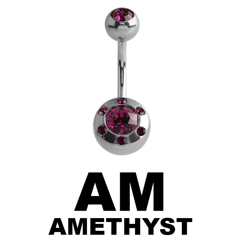 Ufo Multi Jewelled Bananabell 5\8 Balls Ombelico