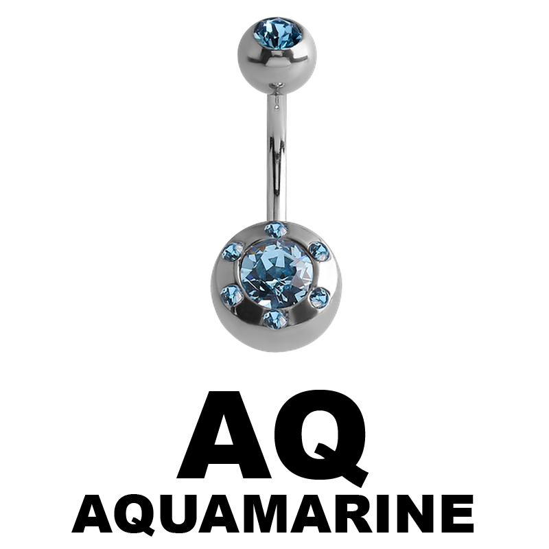 Ufo Multi Jewelled Bananabell 5\8 Balls Ombelico