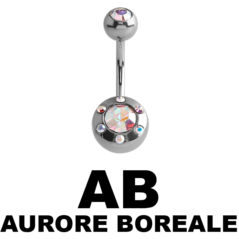 Ufo Multi Jewelled Bananabell 5\8 Balls Ombelico