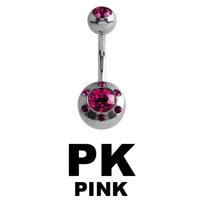 Ufo Multi Jewelled Bananabell 5\8 Balls Ombelico