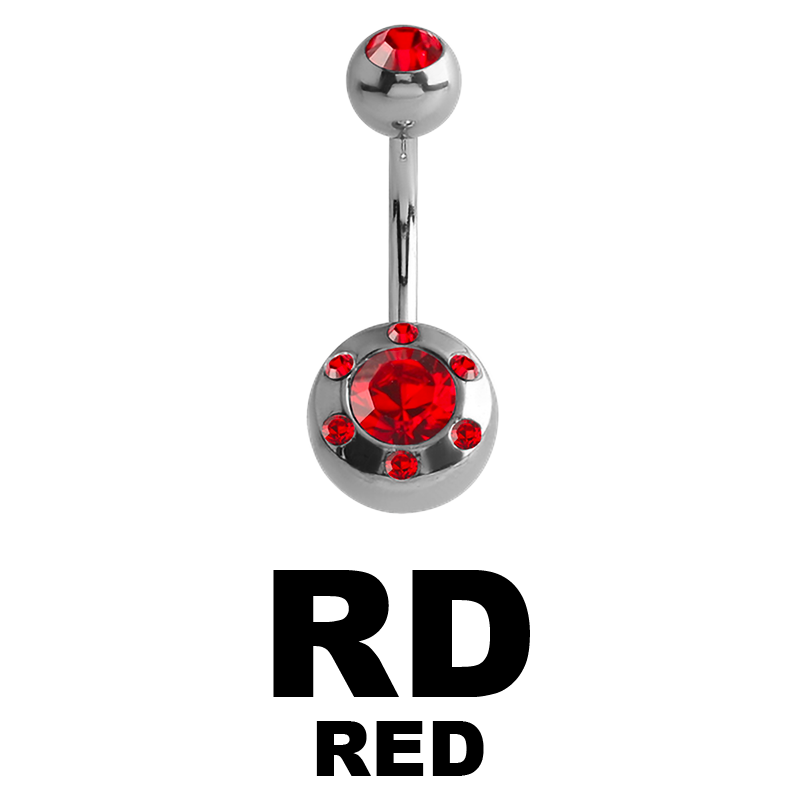 Ufo Multi Jewelled Bananabell 5\8 Balls Ombelico